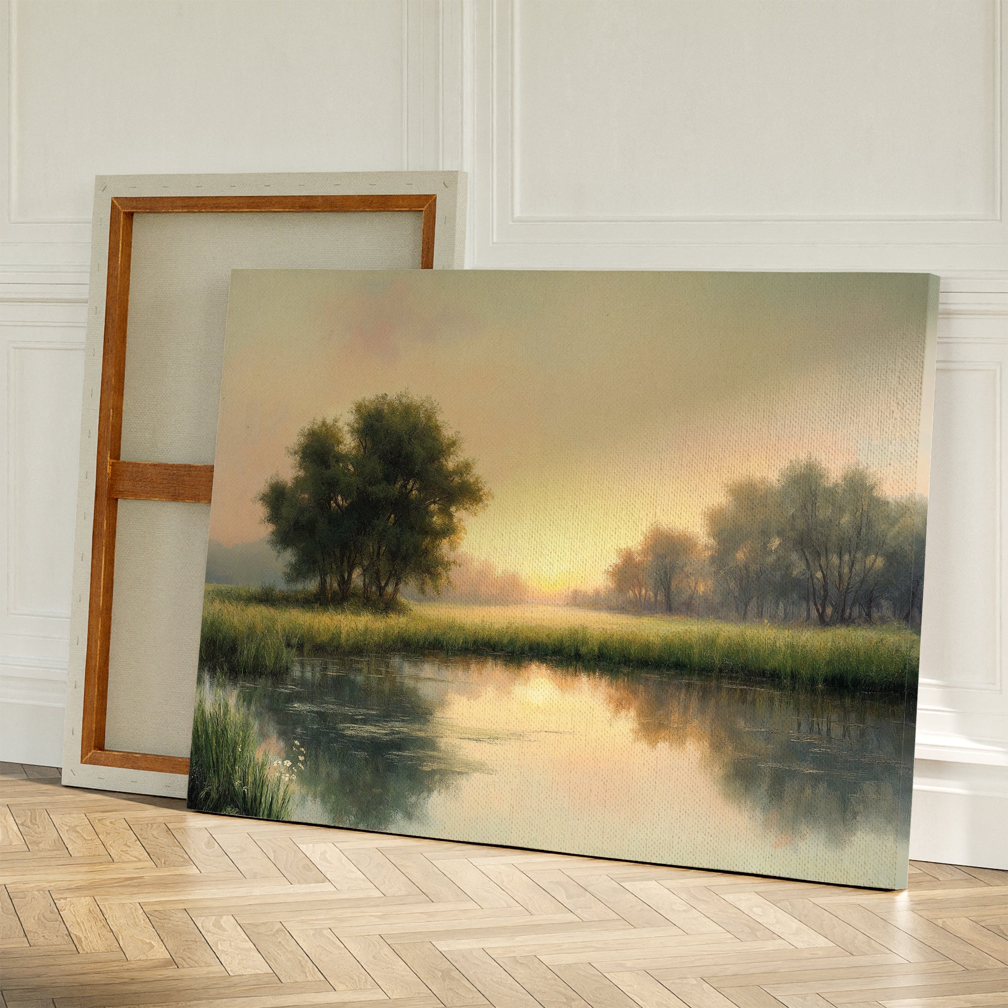 Wanderer's Path – green vintage canvas wall art print by Aspire Prints