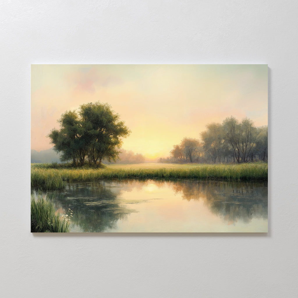Wanderer's Path – green vintage canvas wall art print by Aspire Prints