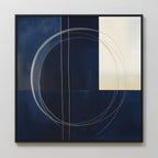 Orbits in Midnight – blue abstract canvas wall art print by Aspire Prints