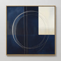 Orbits in Midnight – blue abstract canvas wall art print by Aspire Prints