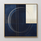 Orbits in Midnight – blue abstract canvas wall art print by Aspire Prints