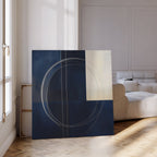 Orbits in Midnight – blue abstract canvas wall art print by Aspire Prints