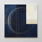 Orbits in Midnight – blue abstract canvas wall art print by Aspire Prints
