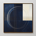Orbits in Midnight – blue abstract canvas wall art print by Aspire Prints