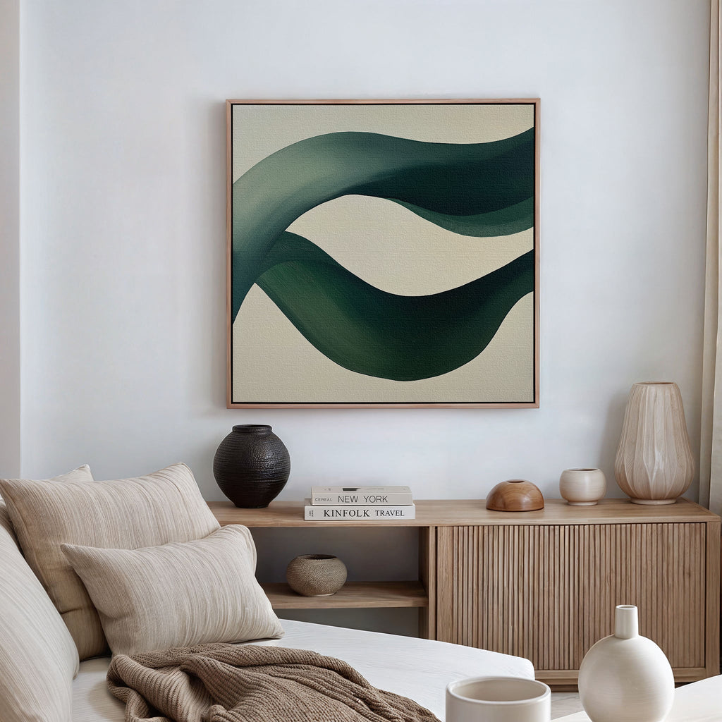 Whispers of the Verdant Tide Canvas Print – green abstract canvas wall art print by Aspire Prints