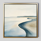 Whispers of the Low Tide – blue coastal canvas wall art print by Aspire Prints