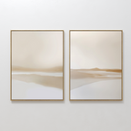 Whispers of the Soft Valley – Set of 2 Canvas Prints set of 2 – beige and white landscape canvas wall art by Aspire Prints