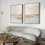 Whispers of the Soft Valley – Set of 2 Canvas Prints set of 2 – beige and white landscape canvas wall art by Aspire Prints