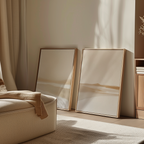 Whispers of the Soft Valley – Set of 2 Canvas Prints set of 2 – beige and white landscape canvas wall art by Aspire Prints