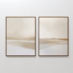 Whispers of the Soft Valley – Set of 2 Canvas Prints set of 2 – beige and white landscape canvas wall art by Aspire Prints