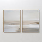 Whispers in Sand & Silence – Set of 2 Canvas Prints set of 2 – beige and white abstract canvas wall art by Aspire Prints