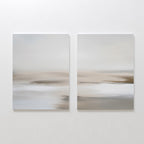 Whispers in Sand & Silence – Set of 2 Canvas Prints set of 2 – beige and white abstract canvas wall art by Aspire Prints