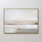 Whispered Sands Horizontal Canvas Print – beige and white abstract canvas wall art print by Aspire Prints