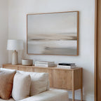 Whispered Sands Horizontal Canvas Print – beige and white abstract canvas wall art print by Aspire Prints