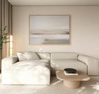Whispered Sands Horizontal Canvas Print – beige and white abstract canvas wall art print by Aspire Prints