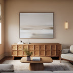 Whispered Sands Horizontal Canvas Print – beige and white abstract canvas wall art print by Aspire Prints
