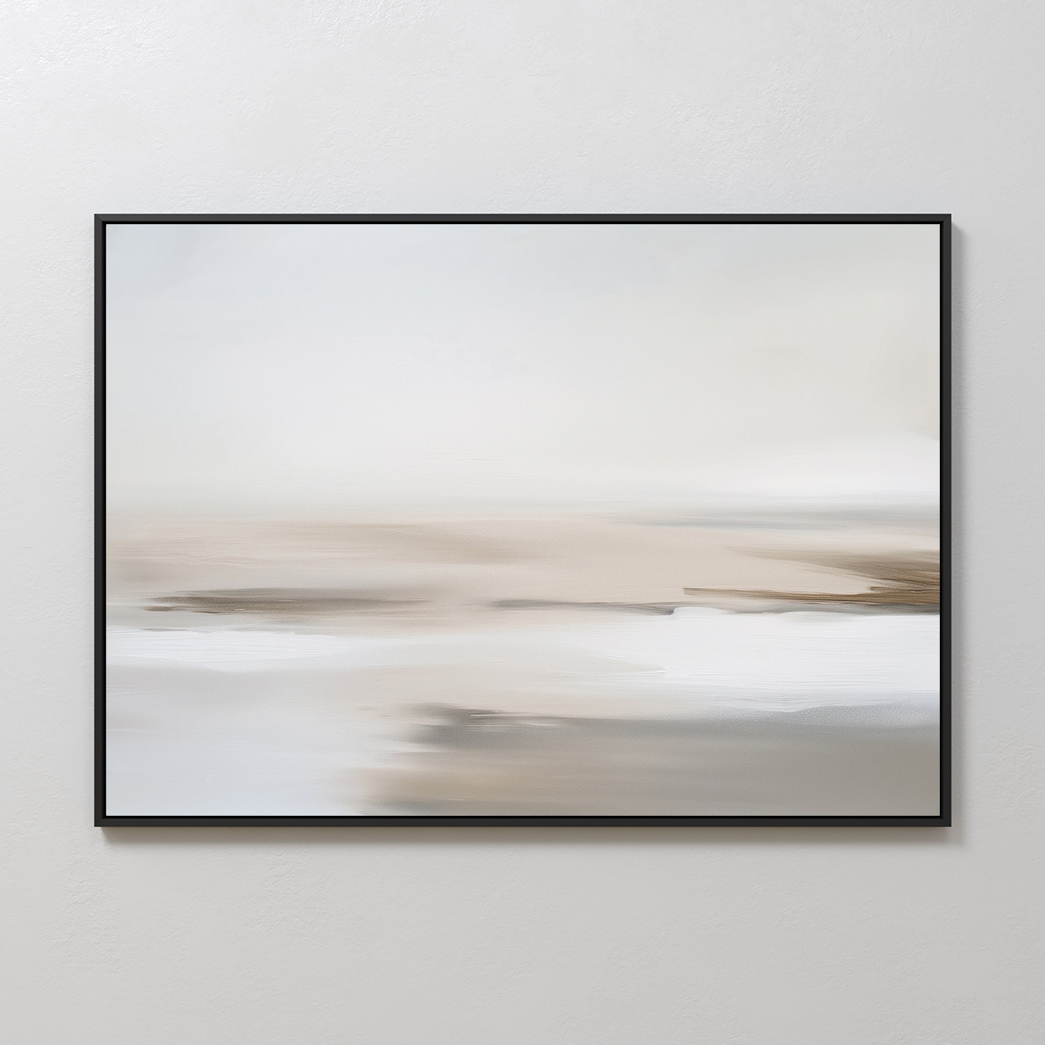Whispered Sands Horizontal Canvas Print – beige and white abstract canvas wall art print by Aspire Prints