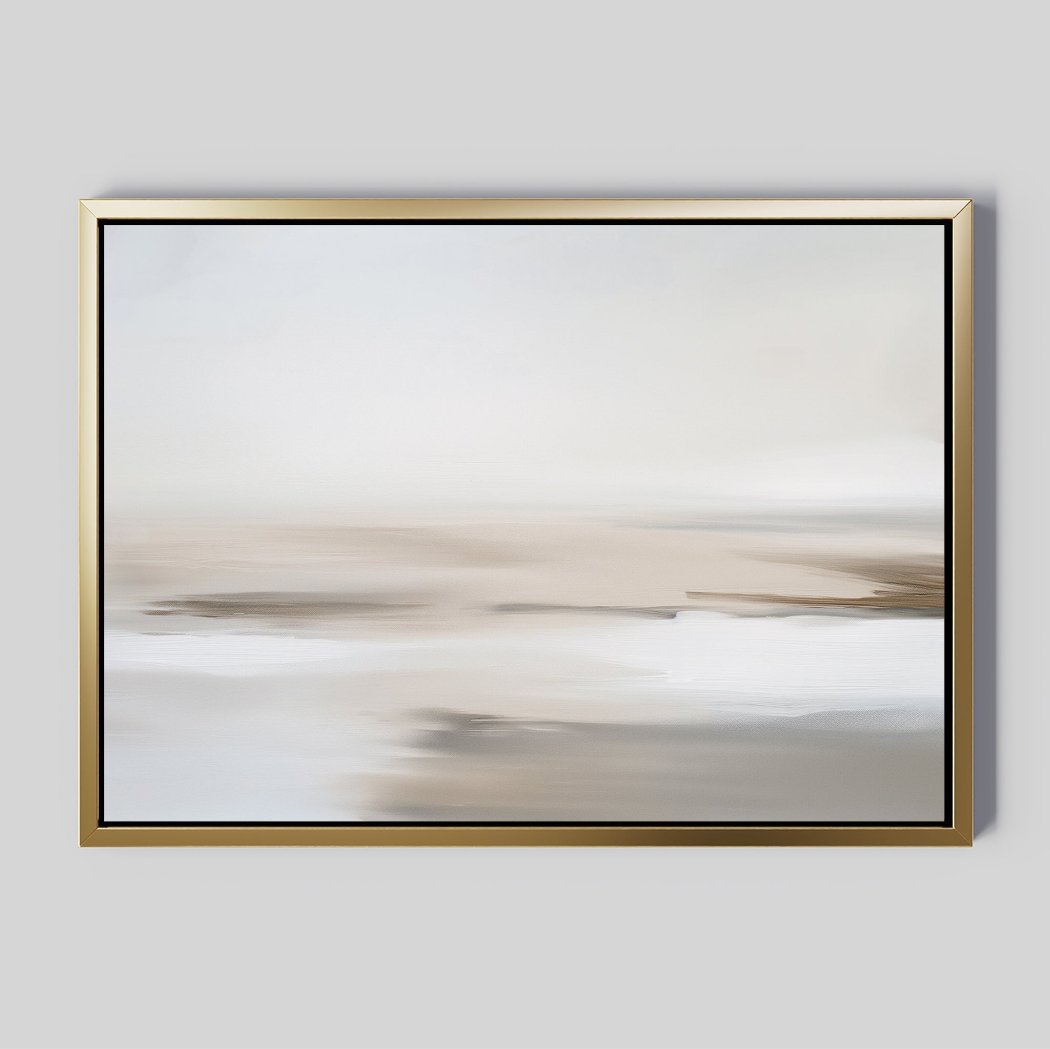 Whispered Sands Horizontal Canvas Print – beige and white abstract canvas wall art print by Aspire Prints