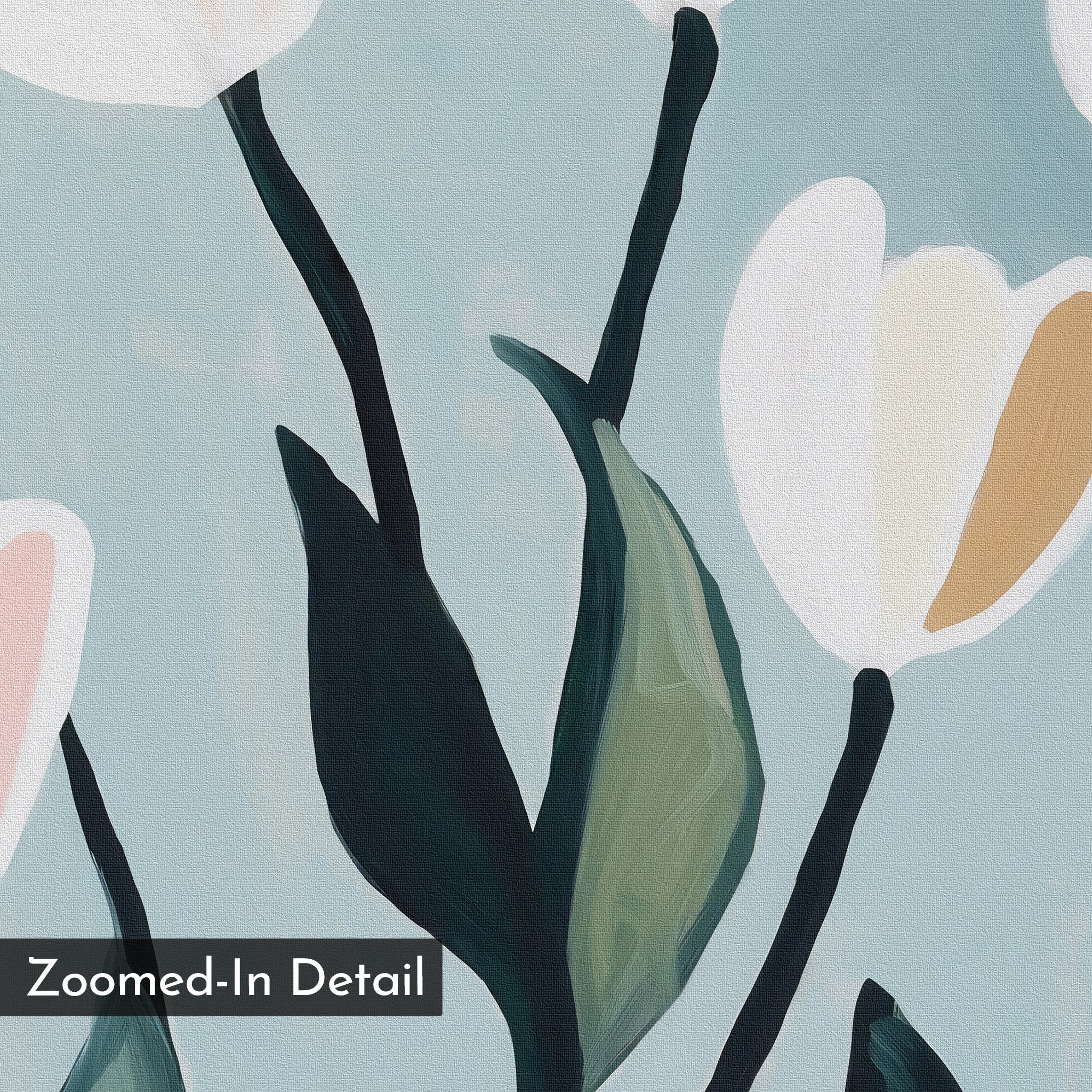 Whispers in Bloom – neutral-toned botanical canvas wall art print by Aspire Prints