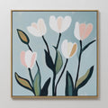 Whispers in Bloom – neutral-toned botanical canvas wall art print by Aspire Prints