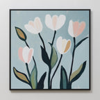 Whispers in Bloom – neutral-toned botanical canvas wall art print by Aspire Prints