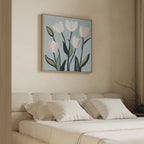 Whispers in Bloom – neutral-toned botanical canvas wall art print by Aspire Prints