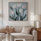 Whispers in Bloom – neutral-toned botanical canvas wall art print by Aspire Prints