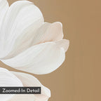 Whispers in Bloom – beige and white botanical canvas wall art print by Aspire Prints