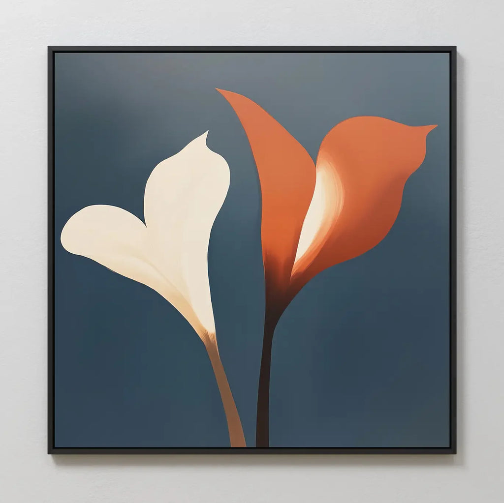 Whispers in Bloom – blue botanical canvas wall art print by Aspire Prints