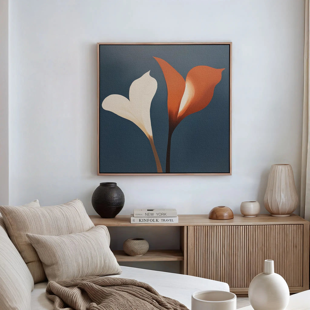 Whispers in Bloom – blue botanical canvas wall art print by Aspire Prints
