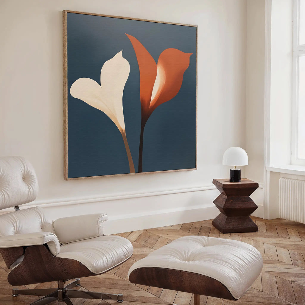 Whispers in Bloom – blue botanical canvas wall art print by Aspire Prints