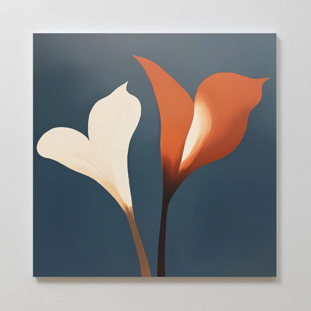 Whispers in Bloom – blue botanical canvas wall art print by Aspire Prints