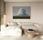 Where Clouds Climb Canvas Print – neutral-toned cloud canvas wall art print by Aspire Prints