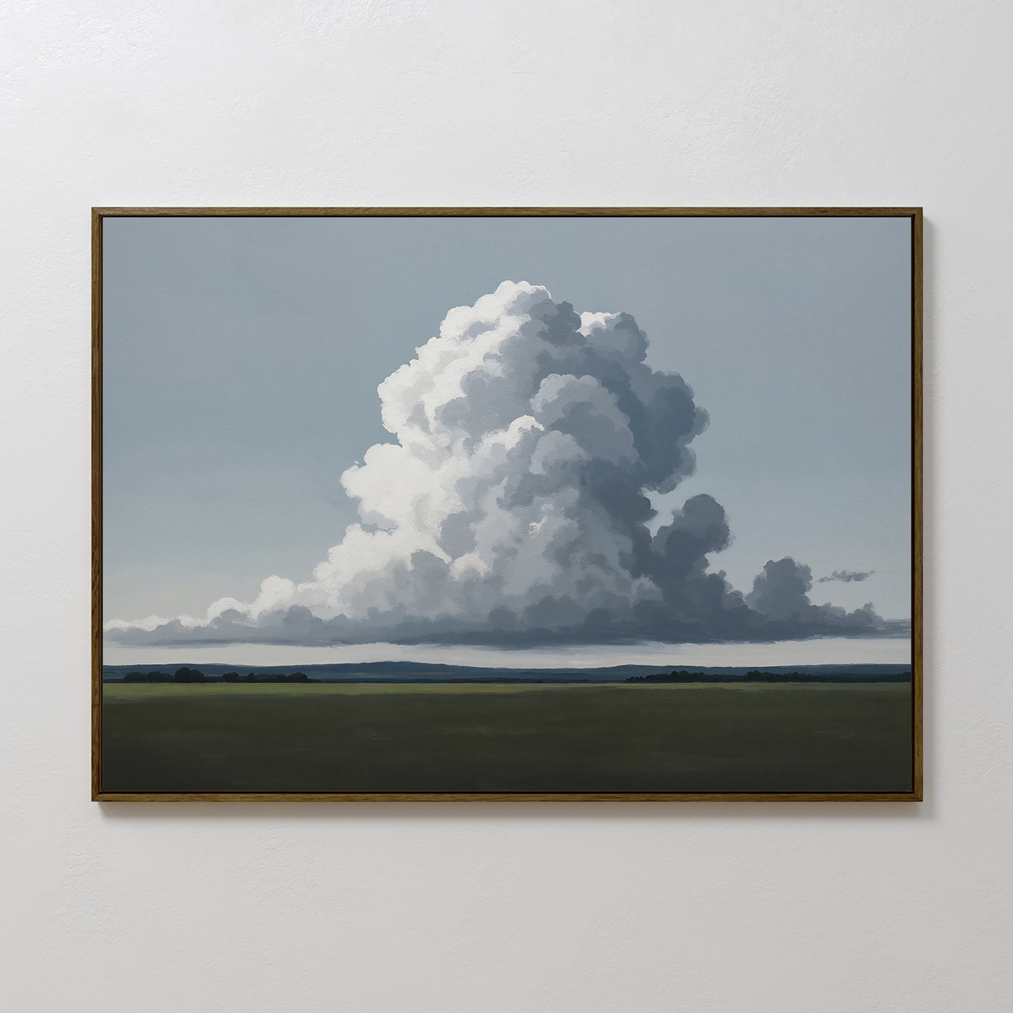 Where Clouds Climb Canvas Print – neutral-toned cloud canvas wall art print by Aspire Prints