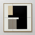 Whispered Symmetry in Taupe – black and white abstract canvas wall art print by Aspire Prints