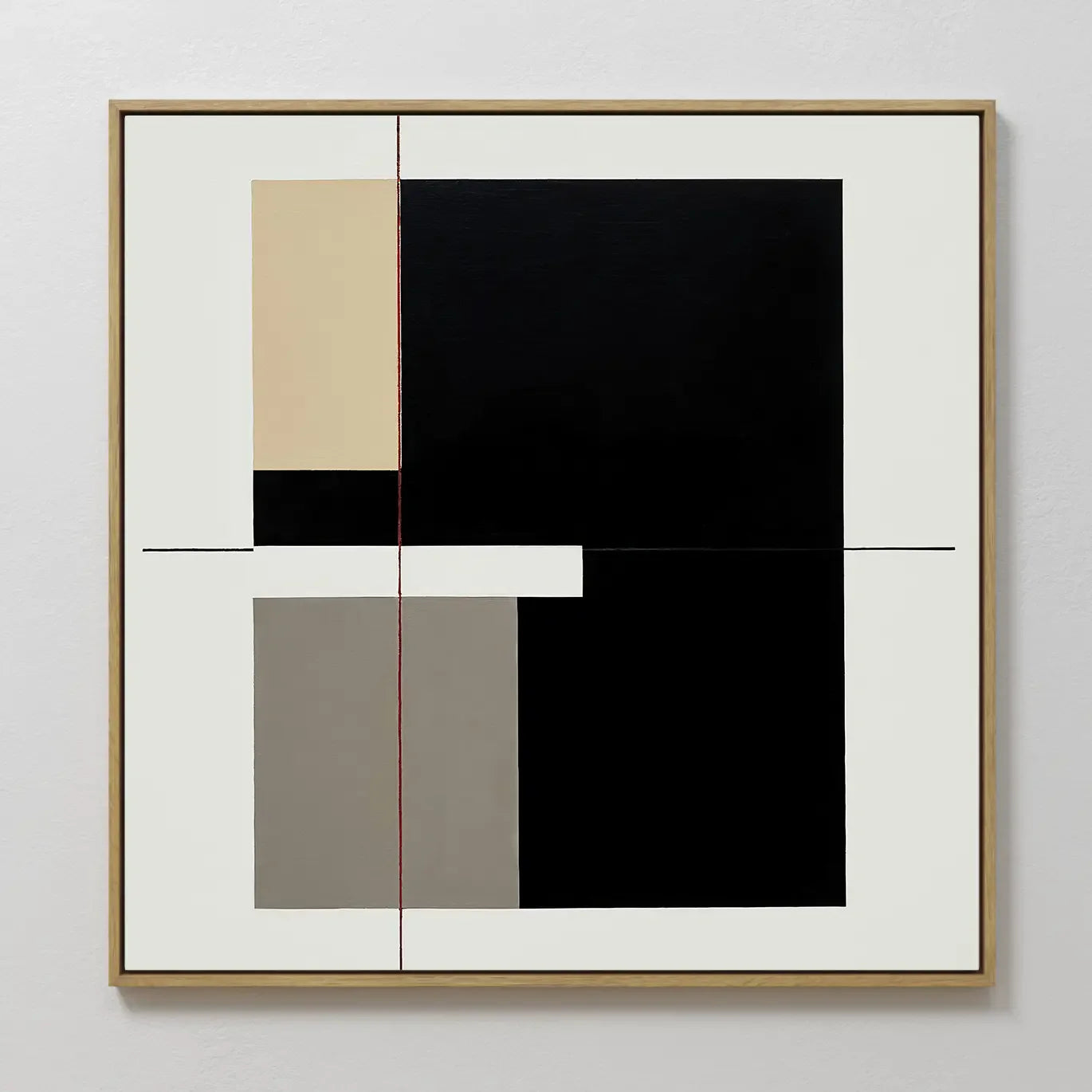 Whispered Symmetry in Taupe – black and white abstract canvas wall art print by Aspire Prints