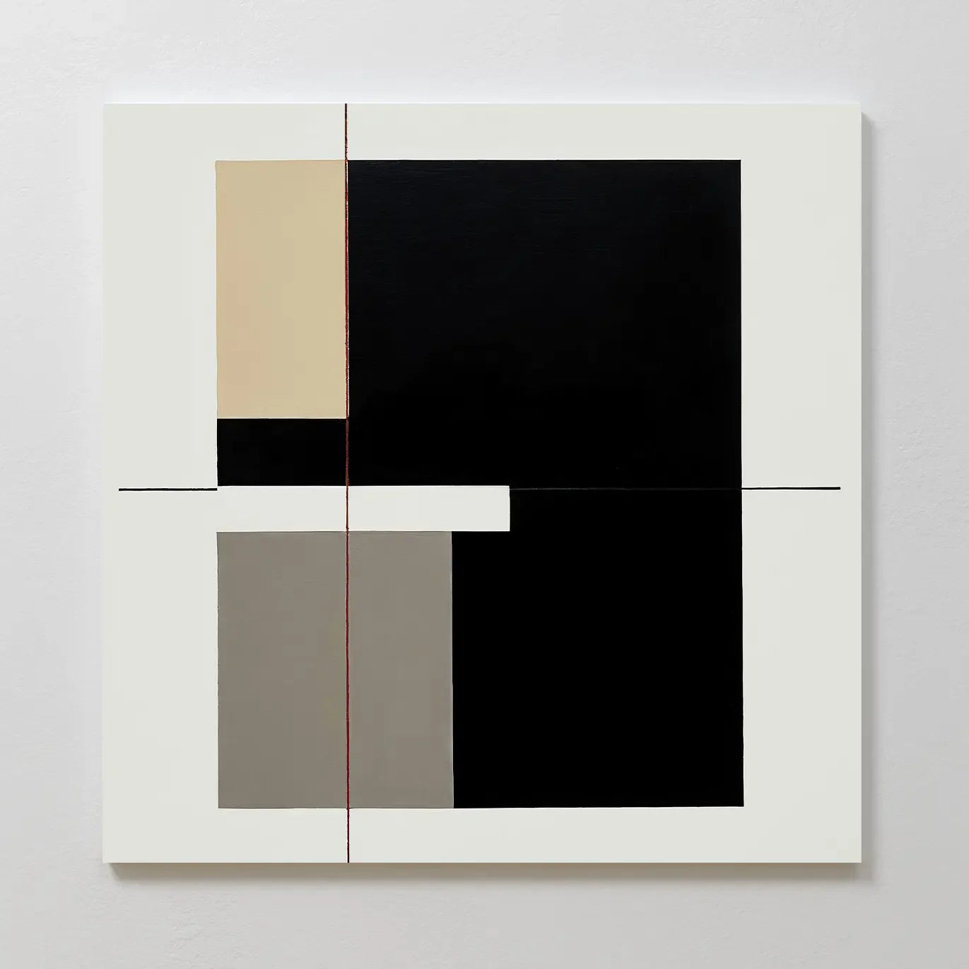 Whispered Symmetry in Taupe – black and white abstract canvas wall art print by Aspire Prints