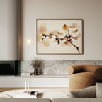 Whispers of Orchid Light – beige and white botanical canvas wall art print by Aspire Prints