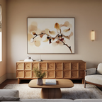 Whispers of Orchid Light – beige and white botanical canvas wall art print by Aspire Prints