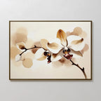 Whispers of Orchid Light – beige and white botanical canvas wall art print by Aspire Prints