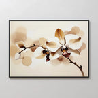 Whispers of Orchid Light – beige and white botanical canvas wall art print by Aspire Prints