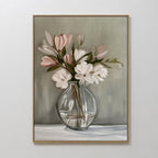 Whispers in Bloom – neutral-toned botanical canvas wall art print by Aspire Prints