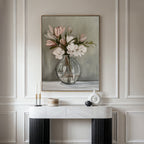 Whispers in Bloom – neutral-toned botanical canvas wall art print by Aspire Prints