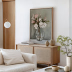 Whispers in Bloom – neutral-toned botanical canvas wall art print by Aspire Prints