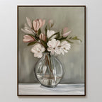 Whispers in Bloom – neutral-toned botanical canvas wall art print by Aspire Prints