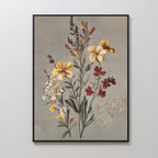Whispers in Bloom – golden yellow botanical canvas wall art print by Aspire Prints