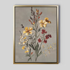Whispers in Bloom – golden yellow botanical canvas wall art print by Aspire Prints