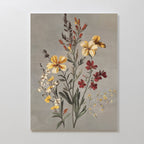 Whispers in Bloom – golden yellow botanical canvas wall art print by Aspire Prints