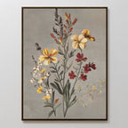 Whispers in Bloom – golden yellow botanical canvas wall art print by Aspire Prints