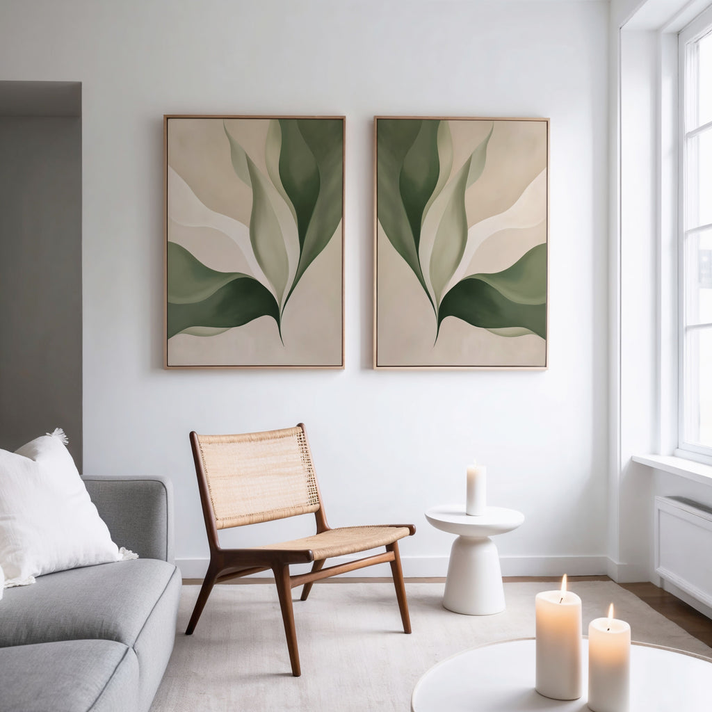Whispers of Fern – Set of 2 Canvas Prints set of 2 – neutral-toned botanical canvas wall art by Aspire Prints